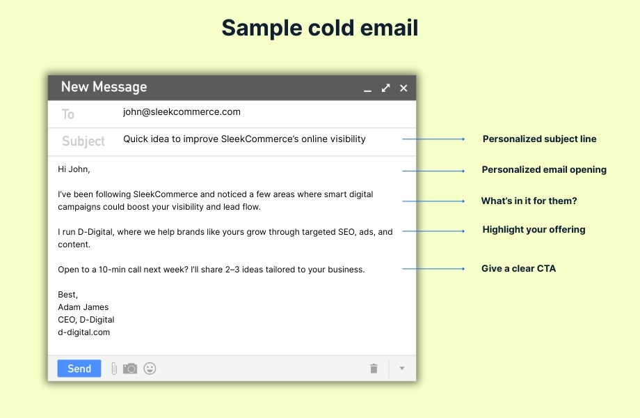 cold email sample